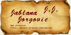 Jablana Jorgović vizit kartica